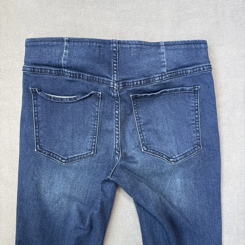 Free‎ People Jeans Womens 27 Blue Indigo Flare Low Rise Pull On Retro 70s Denim